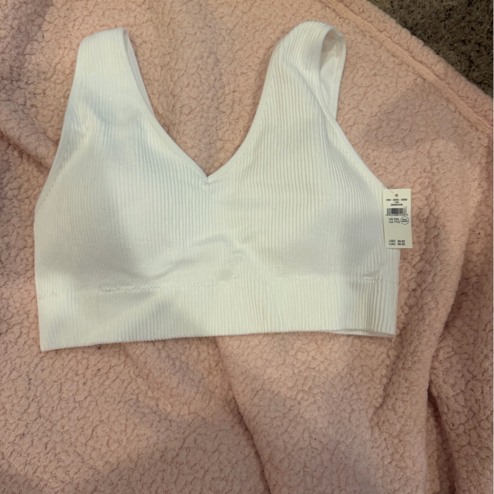 Aerie Ribbed White Bra
